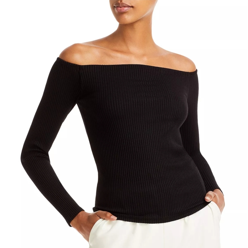 Enza Costa Off the Shoulder Black Top
